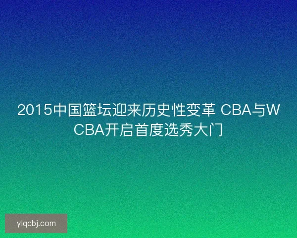 2015中国篮坛迎来历史性变革 CBA与WCBA开启首度选秀大门